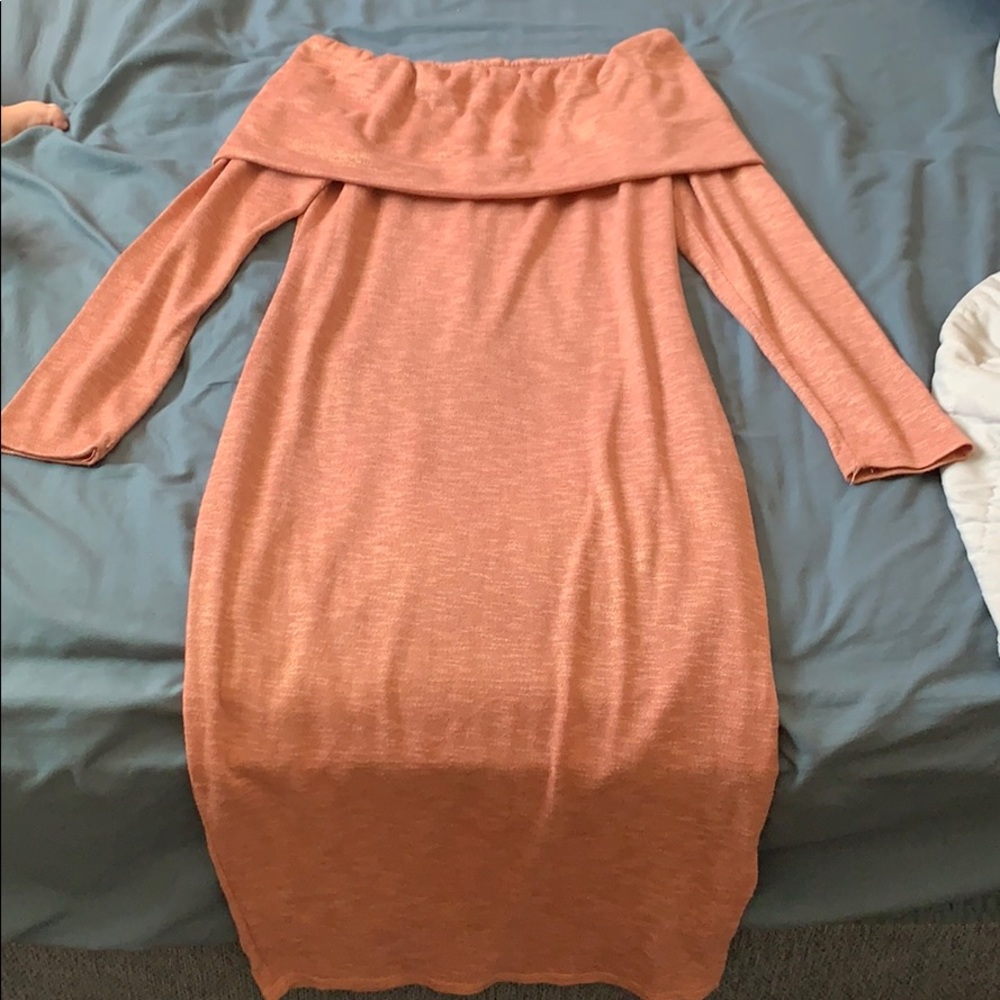 Coral with gold sparkle dress
